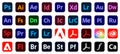 Adobe Products Icons Royalty Free Stock Photo