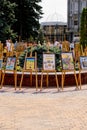 Vinnytsia Ukraine - August 24, 2021: Celebrating the 30th anniversary of Ukraine`s independence. Exhibition of paintings.