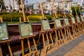 Vinnytsia Ukraine - August 24, 2021: Celebrating the 30th anniversary of Ukraine`s independence. Exhibition of paintings.