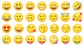 Set of cute yellow emoji icons Royalty Free Stock Photo
