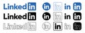Set of Linkedin logo in different shape