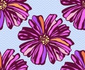 Seamless pattern with Cosmos bipinnatus. Hand drawing decorative background. Vector pattern. Print for textile, cloth, wallpaper,