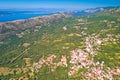 Vinodol valley and town of Bribir aerial view Royalty Free Stock Photo