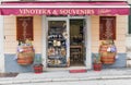 Vinoteka and souvenirs shop in Porec, Crioatia.