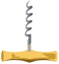 Vintag corkscrew with wooden handle- Royalty Free Stock Photo