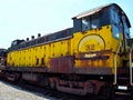 Vintag e Yellow Train Engine Royalty Free Stock Photo