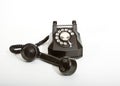 Vintage 1940 black rotary telephone Royalty Free Stock Photo