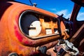 Vintage abandoned car's dashboard