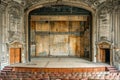 Vintage Abandoned Theater Interior with Dilapidated Stage and Seating - A Study in Urban Decay and Forgotten Grandeur