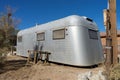 Vintage abandoned trailer in bombay beach california