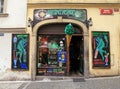 Vintage absinth shop in Prague`s Old Town Royalty Free Stock Photo