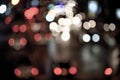 Vintage abstract blur bokeh of Evening traffic jam on road in ci
