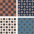 Vintage abstract seamless patterns, set of four Royalty Free Stock Photo