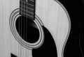 Vintage acoustic guitar. close-up.