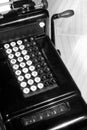 Vintage Adding Machine and Ledger Paper (Black and White) Royalty Free Stock Photo