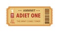 Vintage ADIT ONE Ticket Flat Vector Illustration for Events, vector design Generative AI Royalty Free Stock Photo