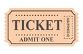 Vintage admit one ticket. 3D rendering Royalty Free Stock Photo