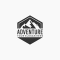 vintage ADVENTURE mountains silhouette Logo design