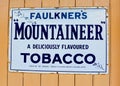 Vintage enamel advertising. Faulkner`s Mountaineer Tobacco