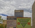 Vintage advertising on side of brick building Royalty Free Stock Photo