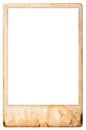 Vintage aged photo frame isolated white background Royalty Free Stock Photo