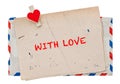 Vintage air mail envelope. retro post love letter