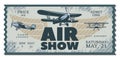 Vintage Air Show Pass Ticket Royalty Free Stock Photo