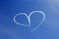 Vintage Aircraft Sky Writing Romantic Heart Shape Royalty Free Stock Photo