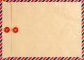 Vintage Airmail Envelope. Paper Background