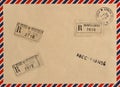 Vintage Airmail Envelope With Stamps