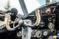 Vintage airplane cockpit interior