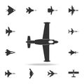 Vintage airplane icon. Detailed set of army plane icons. Premium graphic design. One of the collection icons for websites, web des Royalty Free Stock Photo