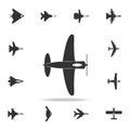 Vintage airplane icon. Detailed set of army plane icons. Premium graphic design. One of the collection icons for websites, web des Royalty Free Stock Photo