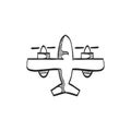 Sketch icon - Vintage airplane