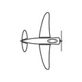 Vintage airplane icon. Element of Army plane for mobile concept and web apps icon. Outline, thin line icon for website design and Royalty Free Stock Photo