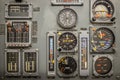 Vintage airplane panel controls Royalty Free Stock Photo