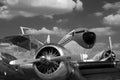 Vintage airplanes in black and white Royalty Free Stock Photo