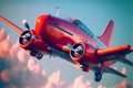 Vintage Airplanes. Design set. Old fashion blue red yellow army aircraft. vintage illustration flying machine. Royalty Free Stock Photo