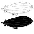 Vintage airship. Dirigible balloon.