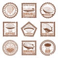 Vintage Airship Stamps Set