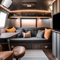 A vintage airstream trailer renovated into a stylish and compact living space1