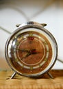 Vintage alarm clock close up shot