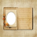 Vintage album with frame for photo Royalty Free Stock Photo