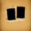 Vintage album with paper frames for photos Royalty Free Stock Photo