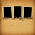 vintage album with paper frames for photos Royalty Free Stock Photo