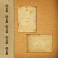 Vintage album with paper frames for photos Royalty Free Stock Photo