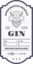 Vintage alcohol drink label design with ethnic elements in thin line style.