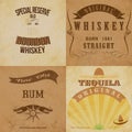 Vintage alcohol labels set. Royalty Free Stock Photo