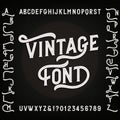 Vintage alphabet font with alternates. Letters, numbers and symbols.