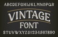 Vintage alphabet font. Messy handwritten letters and numbers.